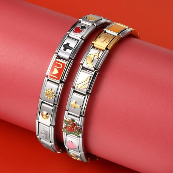 Customizable Silver Italian Charm Bracelet Gift Set - 20 Charms & Tools Included - Picture 7 of 7